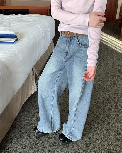 Back Pocket Design Denim Pants  BU0130