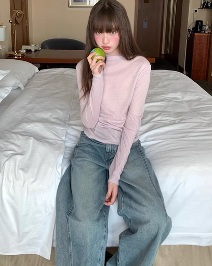 Back Pocket Design Denim Pants  BU0130