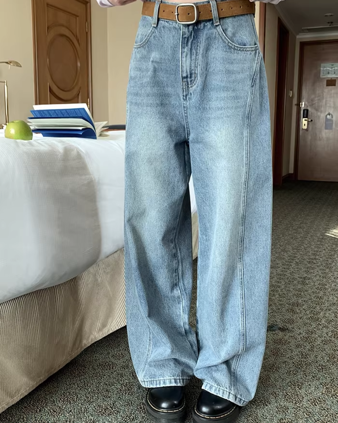 Back Pocket Design Denim Pants  BU0130