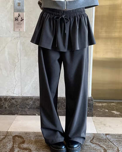 Skirt Layerd Pants  BU0131