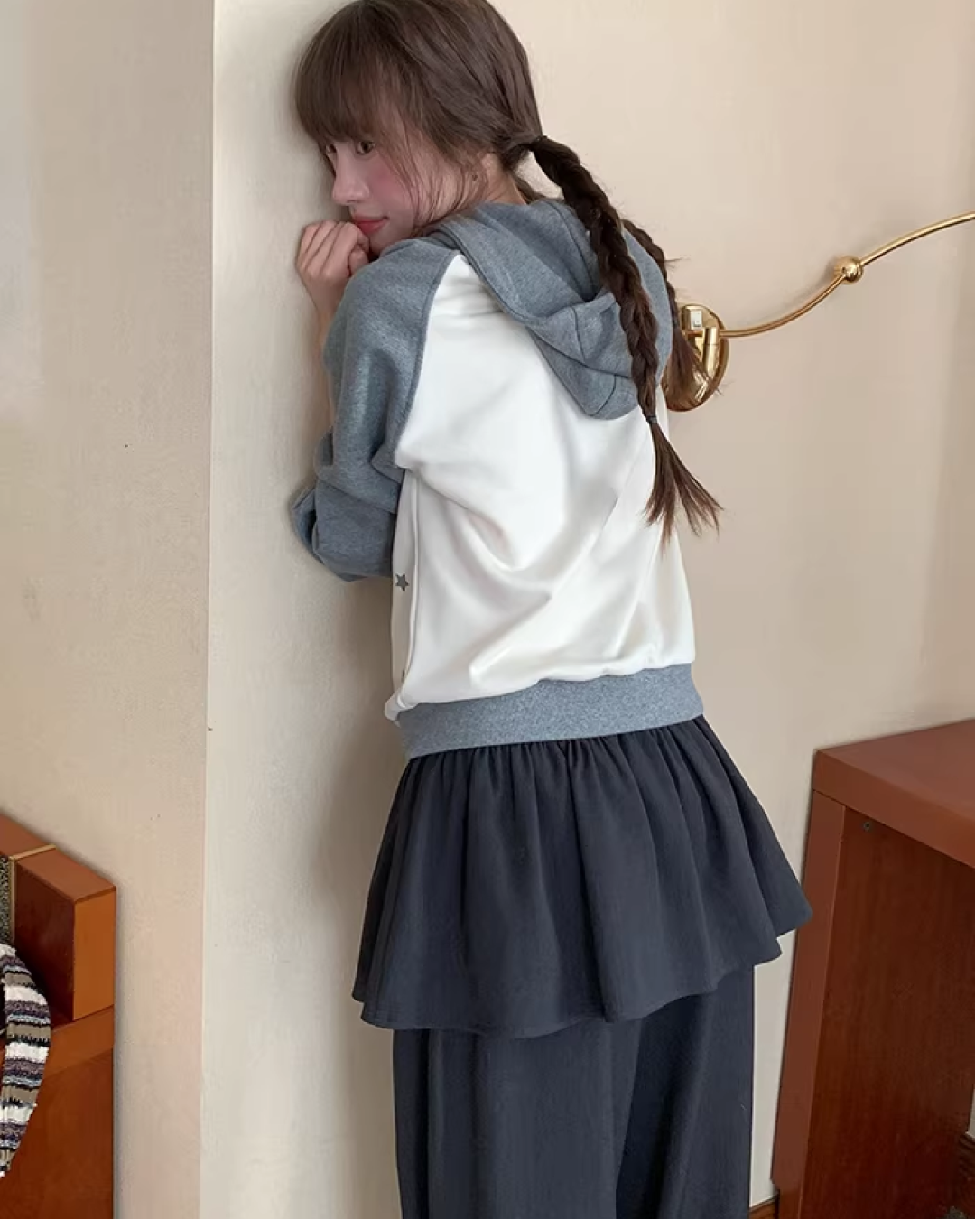 Skirt Layerd Pants  BU0131