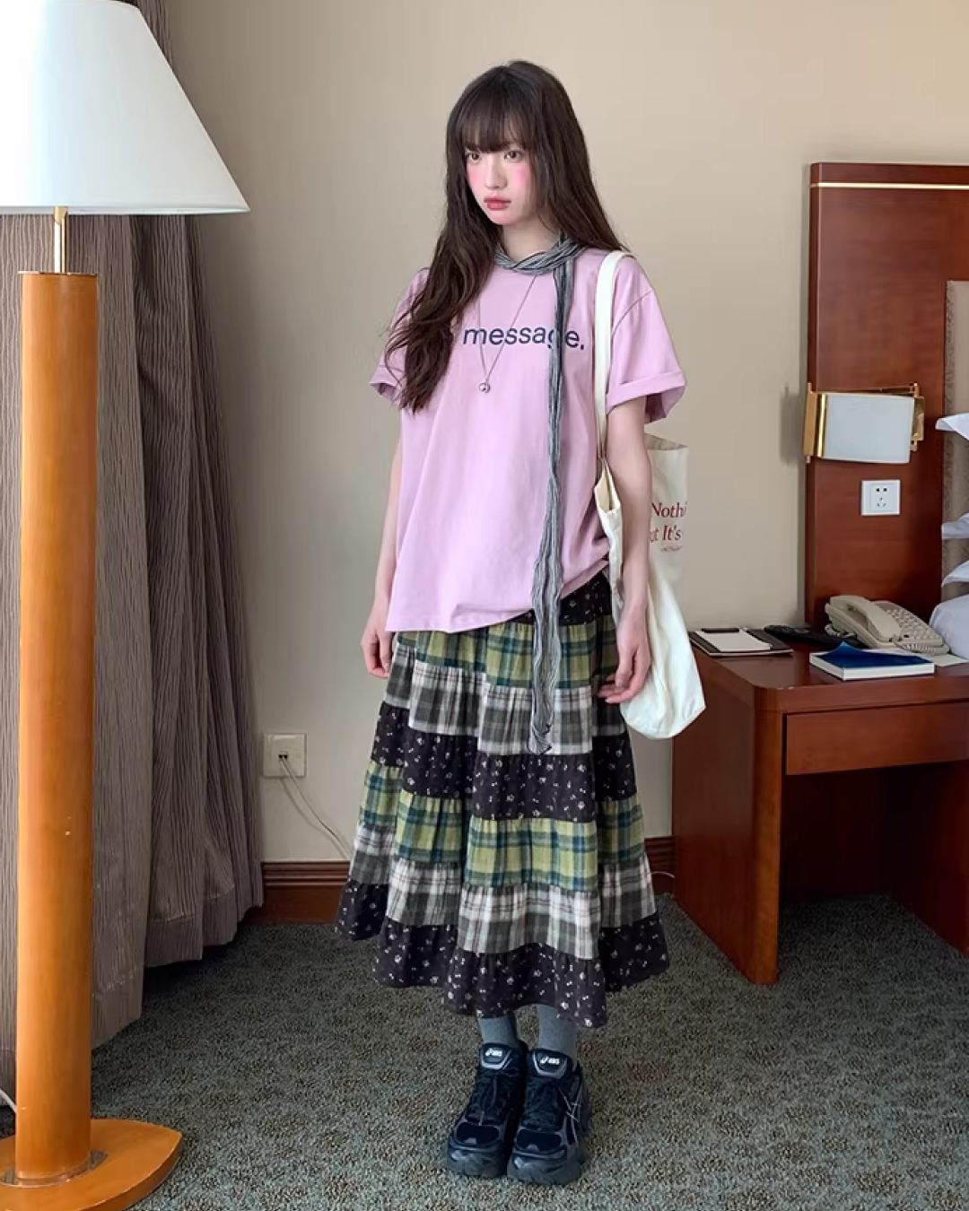 Retro Patchwork Long Skirt  BU0132