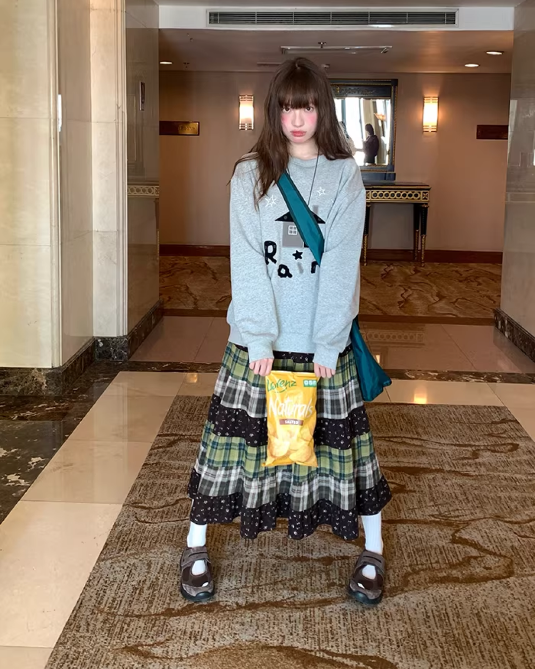 Retro Patchwork Long Skirt  BU0132