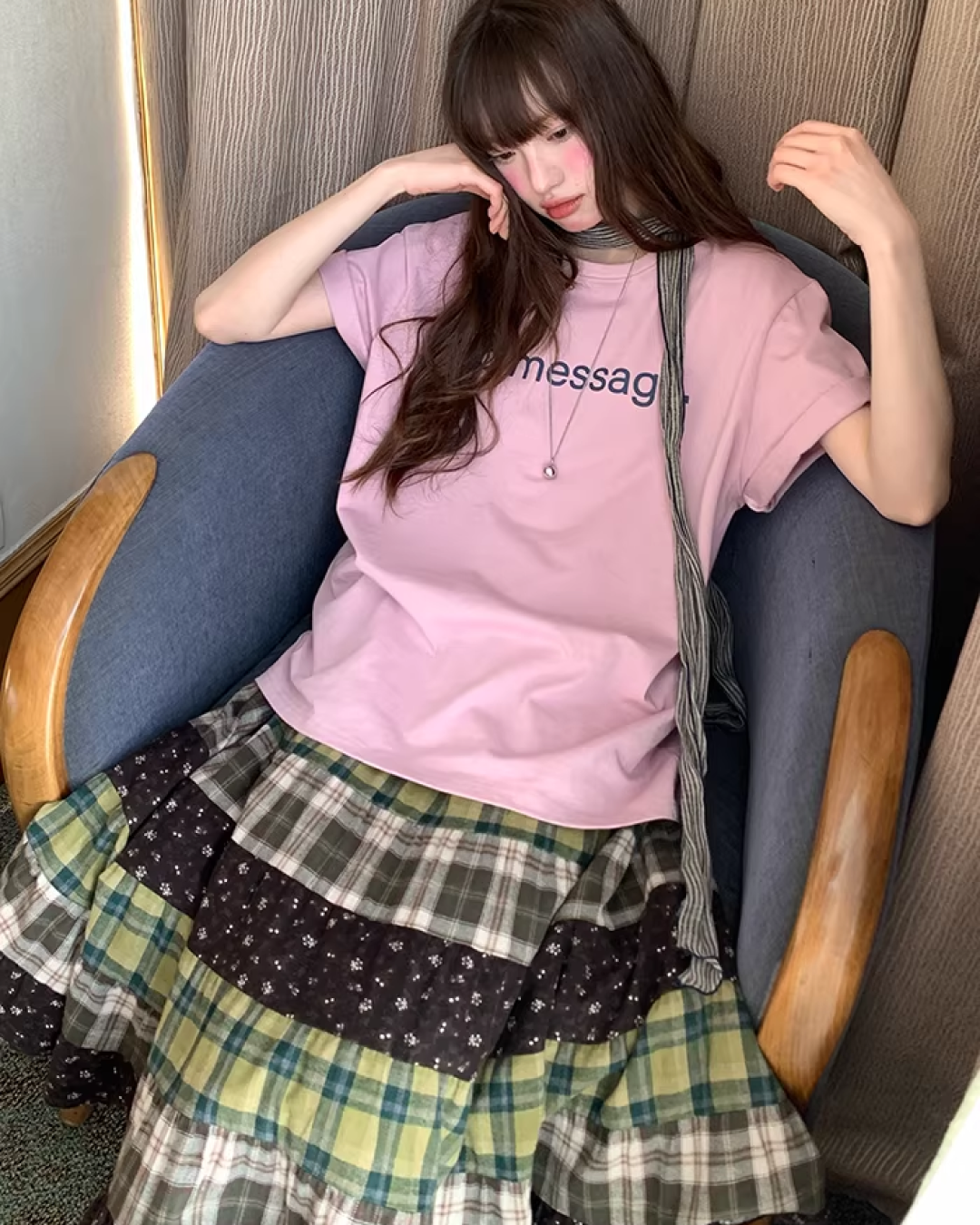 Retro Patchwork Long Skirt  BU0132