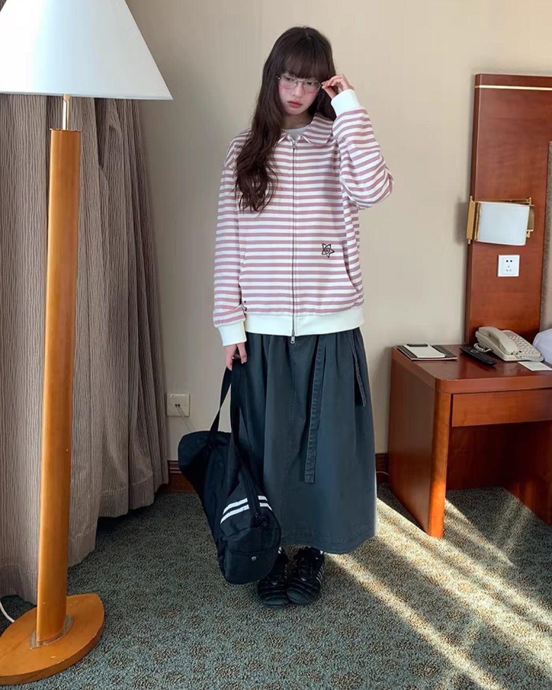 Gray Long Skirt  BU0133