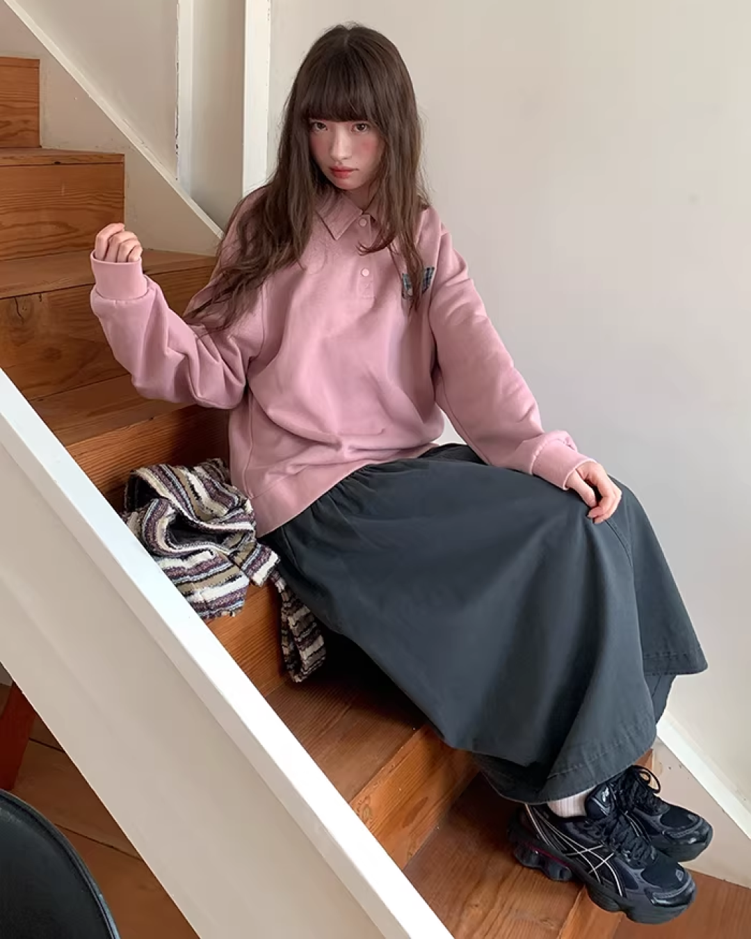 Gray Long Skirt  BU0133