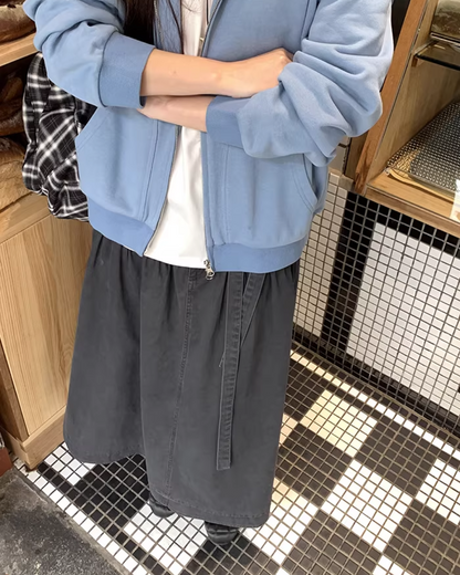 Gray Long Skirt  BU0133