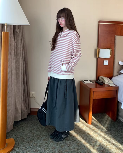 Gray Long Skirt  BU0133