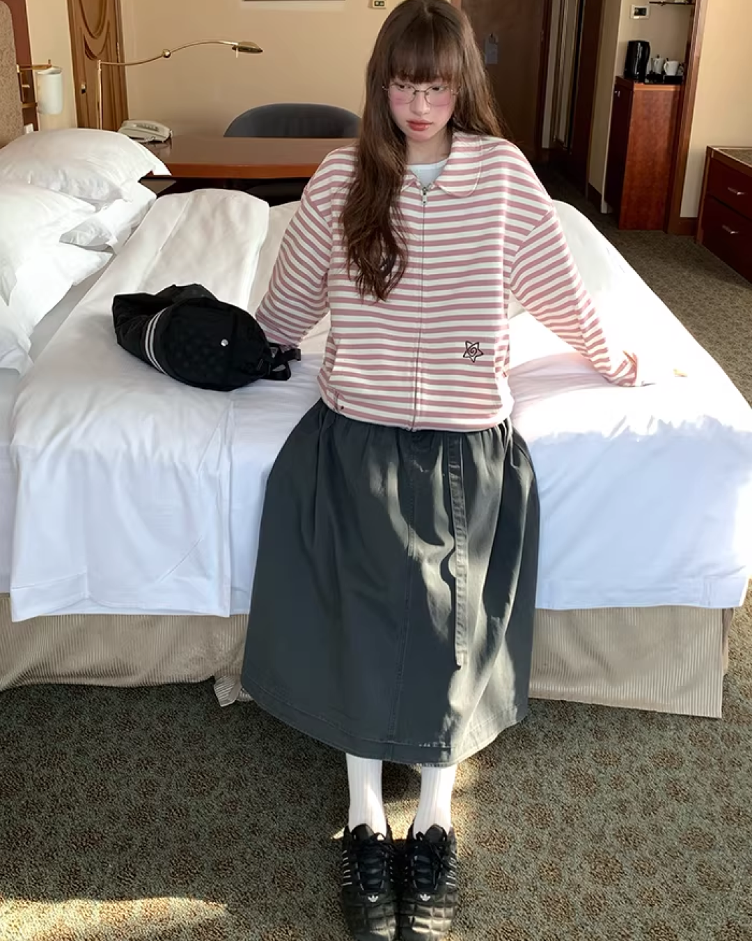 Gray Long Skirt  BU0133