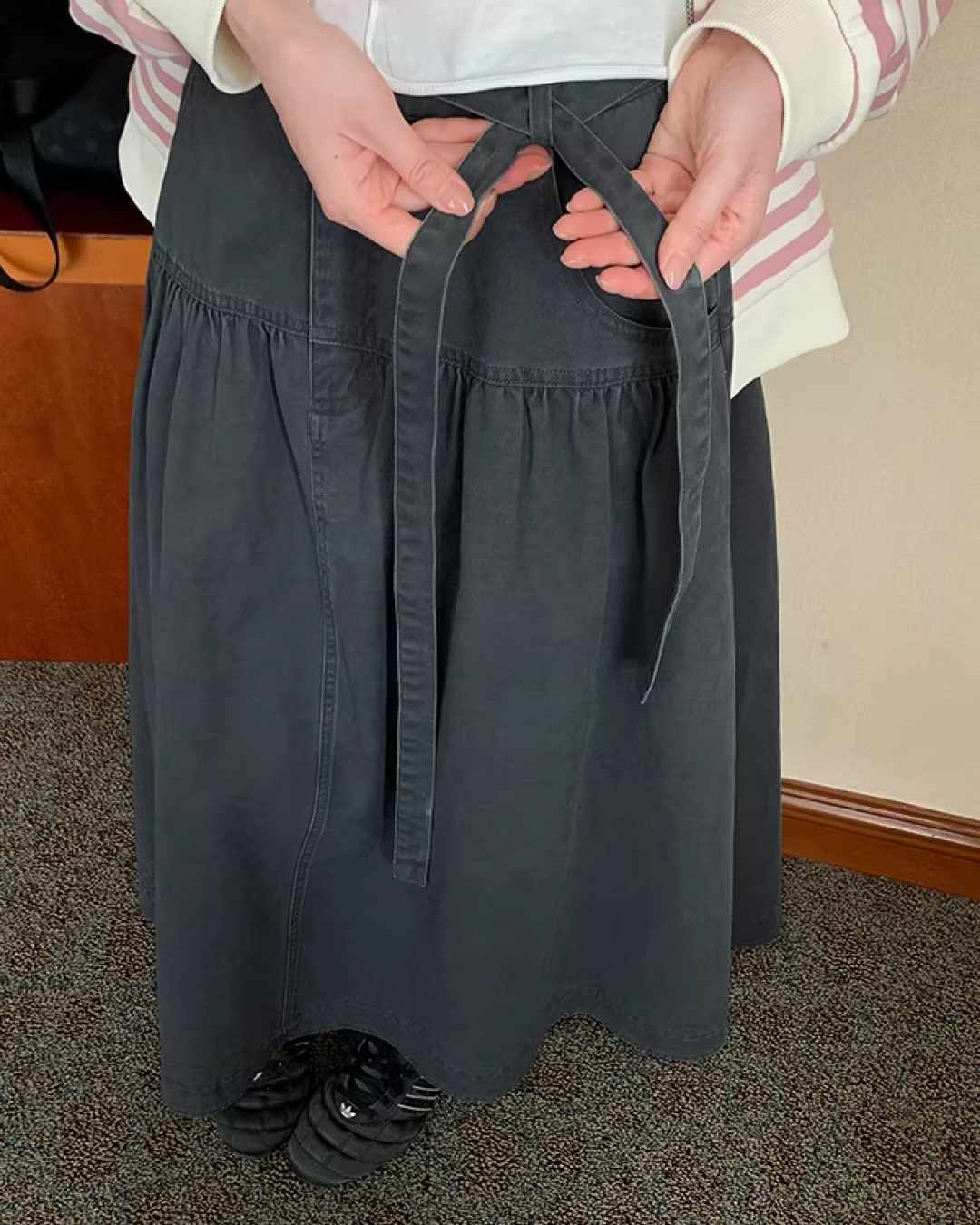 Gray Long Skirt  BU0133