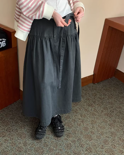 Gray Long Skirt  BU0133