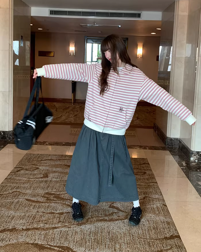 Gray Long Skirt  BU0133