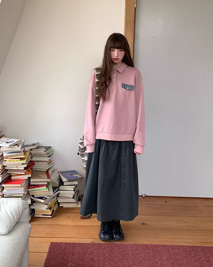 Gray Long Skirt  BU0133