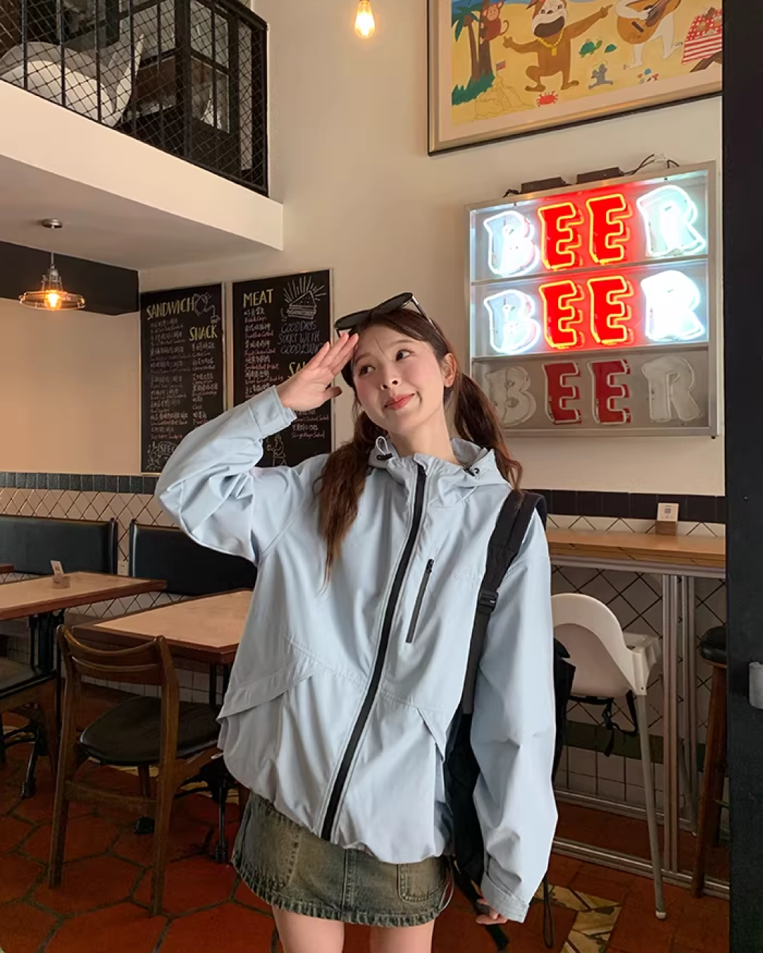 Nylon Windploof Drawstring Jacket BU0138