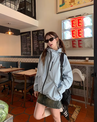 Nylon Windploof Drawstring Jacket BU0138