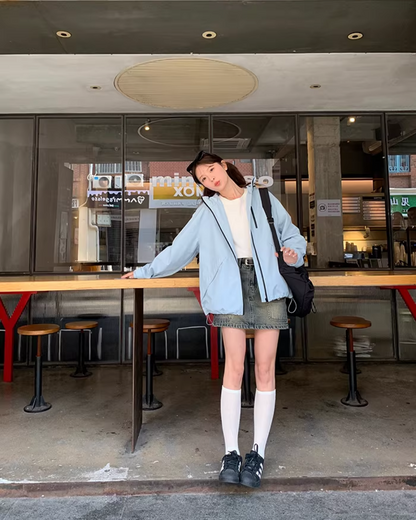 Nylon Windploof Drawstring Jacket BU0138