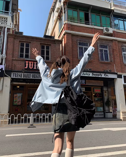 Nylon Windploof Drawstring Jacket BU0138