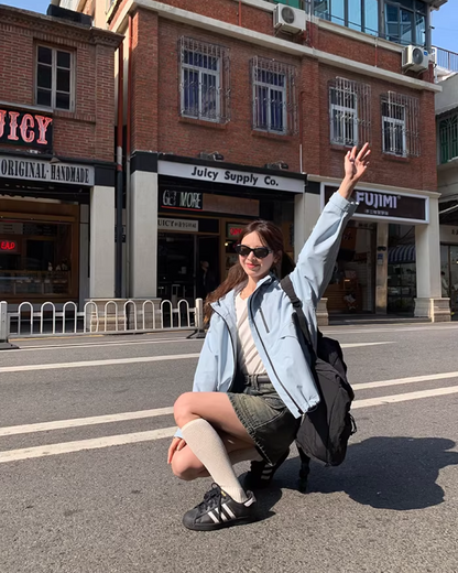 Nylon Windploof Drawstring Jacket BU0138