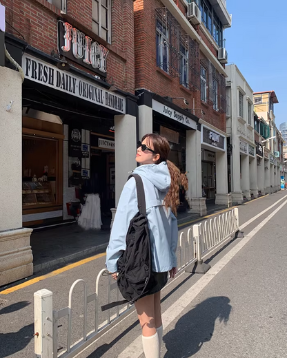 Nylon Windploof Drawstring Jacket BU0138