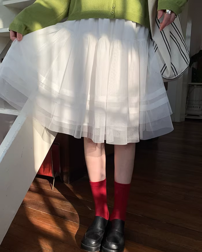 White  Lace Skirt  BU0139