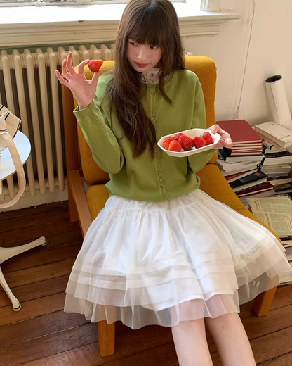 White  Lace Skirt  BU0139