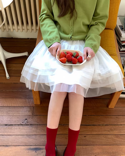 White  Lace Skirt  BU0139