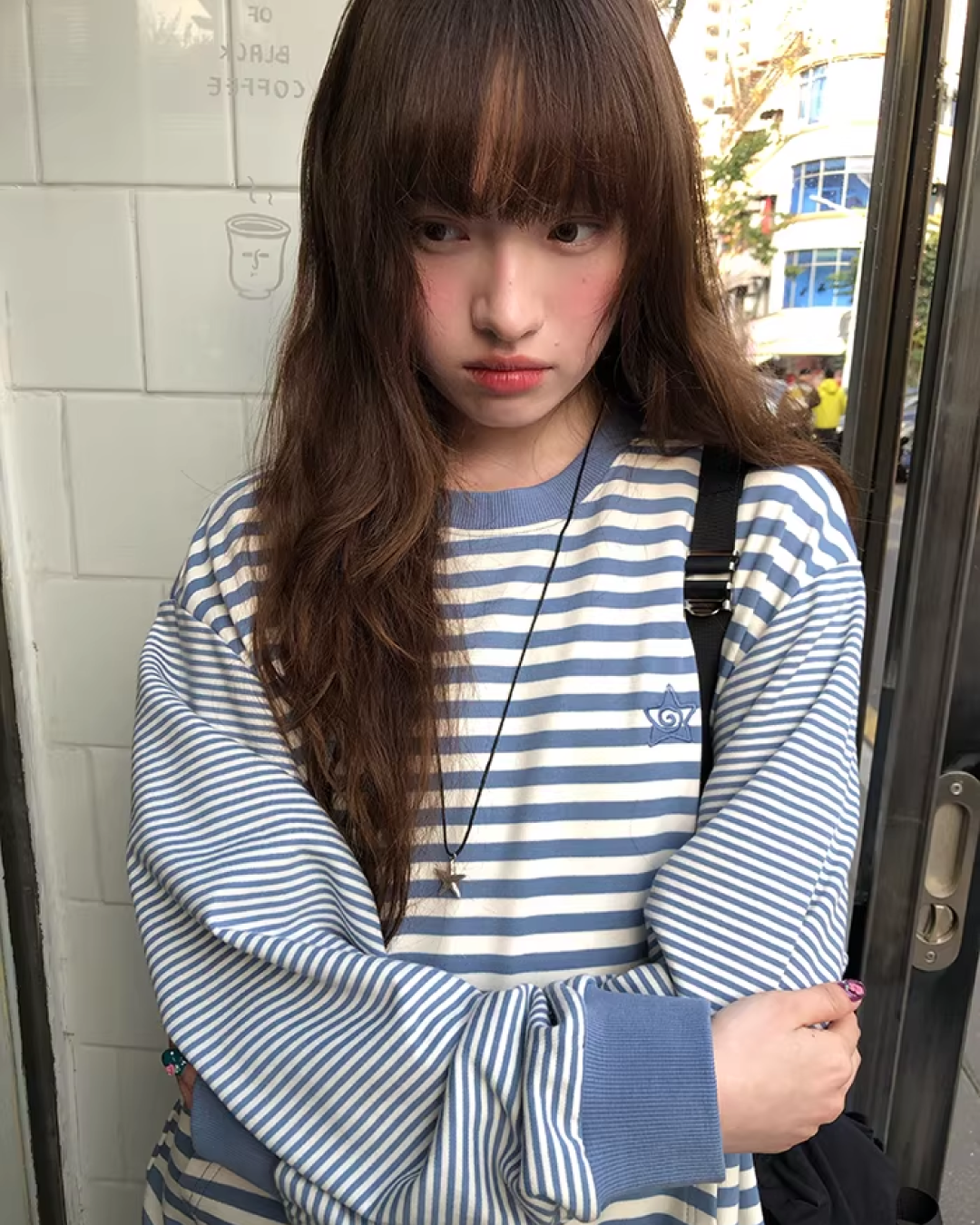 Border Chest Star Sweatshirt BU0140