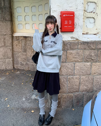 Corduroy Pleated Skirt  BU0166