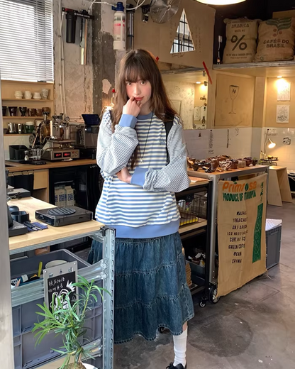 Border Chest Star Sweatshirt BU0140