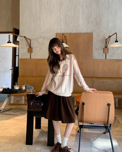 Corduroy Pleated Skirt  BU0166