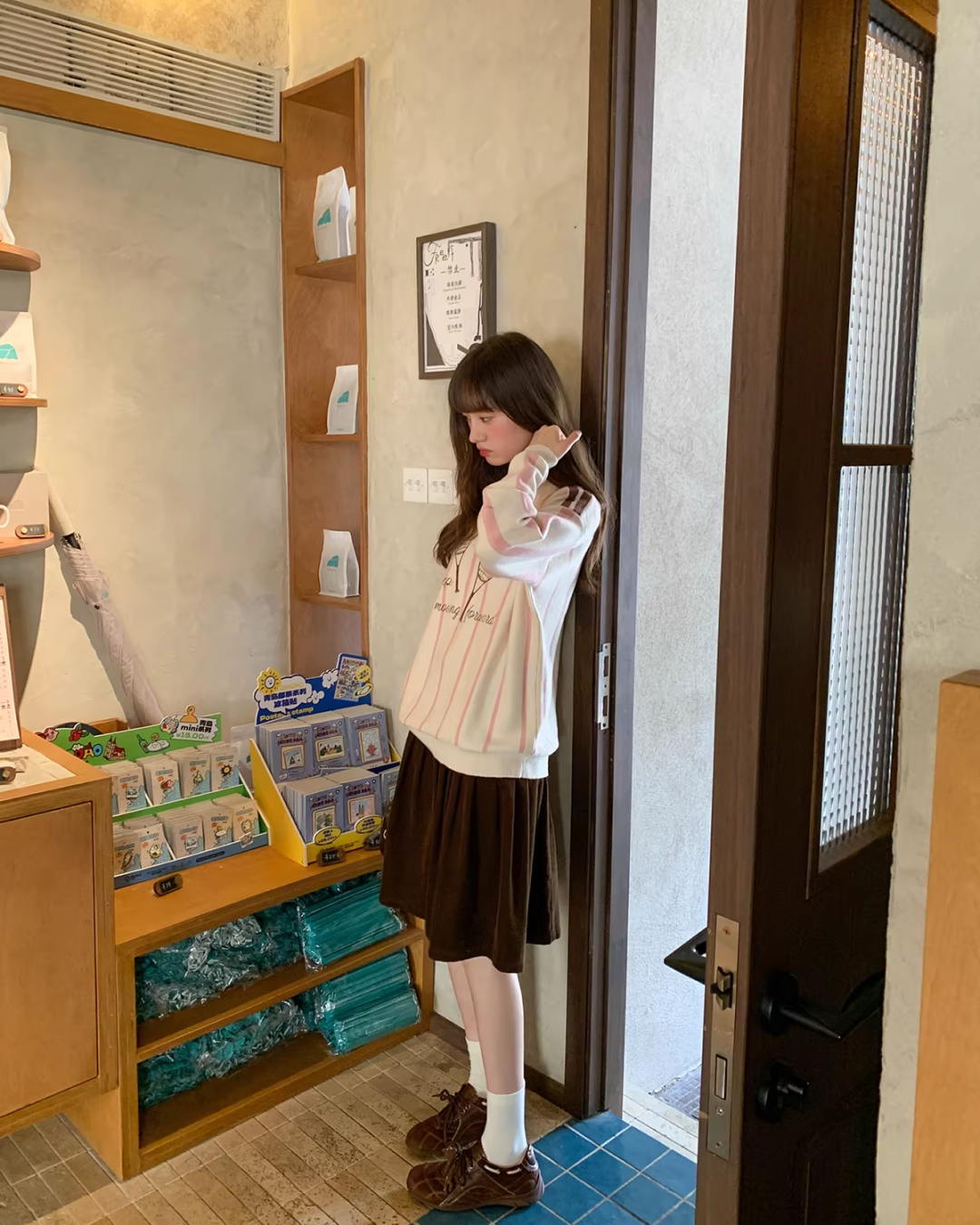 Corduroy Pleated Skirt  BU0166