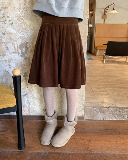 Corduroy Pleated Skirt  BU0166