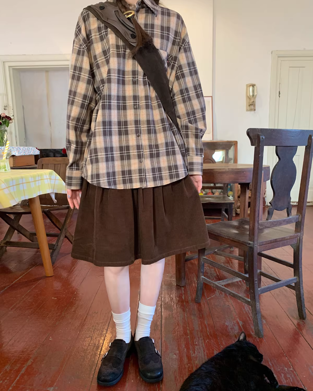 Corduroy Pleated Skirt  BU0166