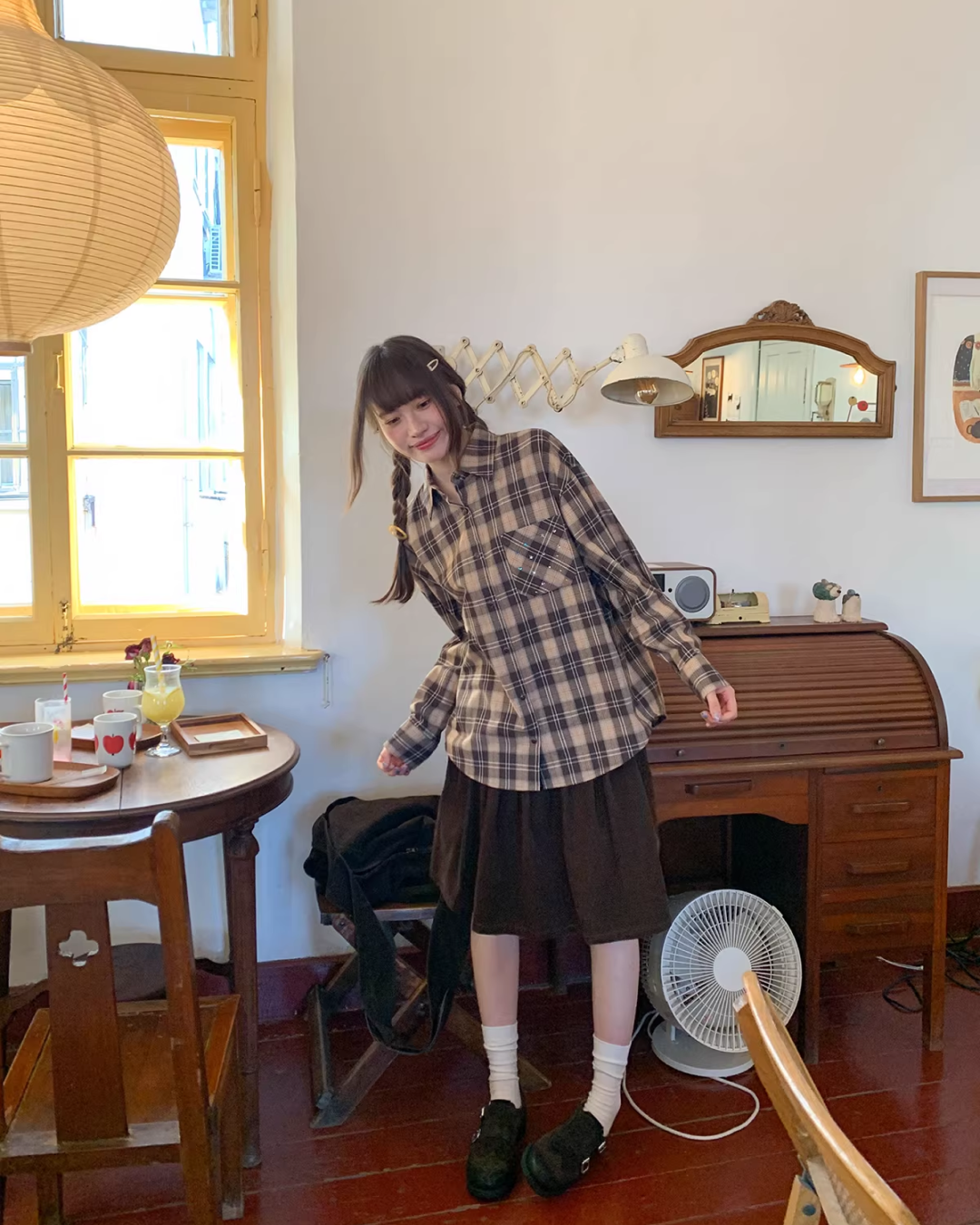 Corduroy Pleated Skirt  BU0166