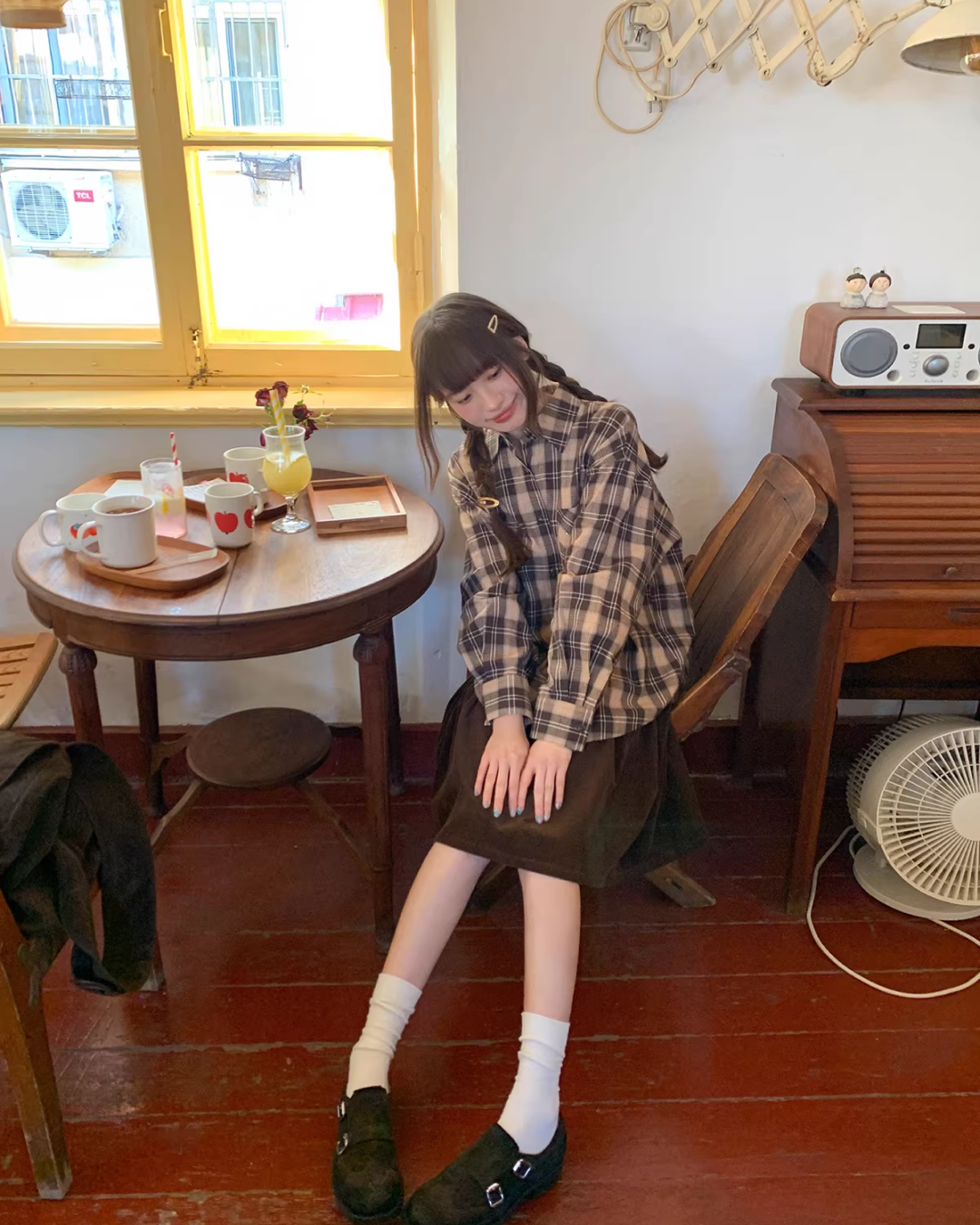 Corduroy Pleated Skirt  BU0166