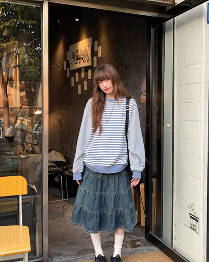 Border Chest Star Sweatshirt BU0140