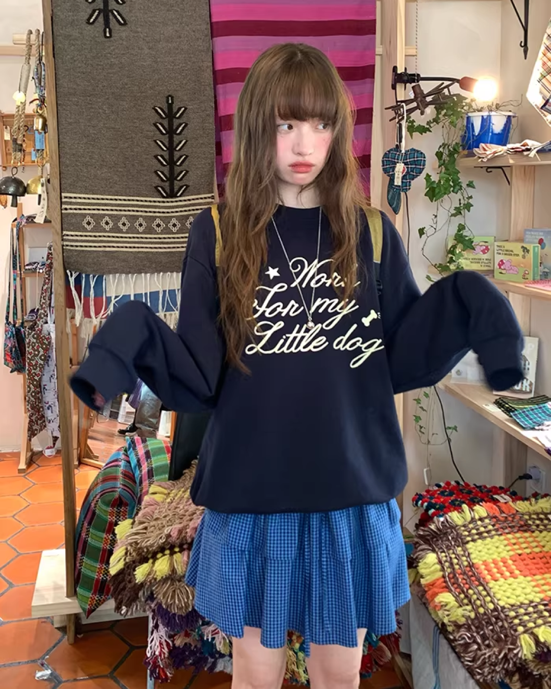 Chest Lettring Print Sweatshirt BU0141