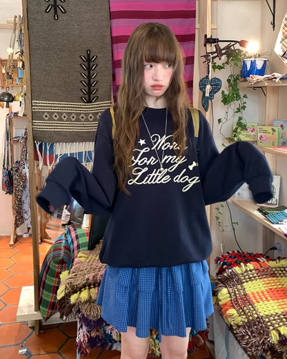 Chest Lettring Print Sweatshirt BU0141