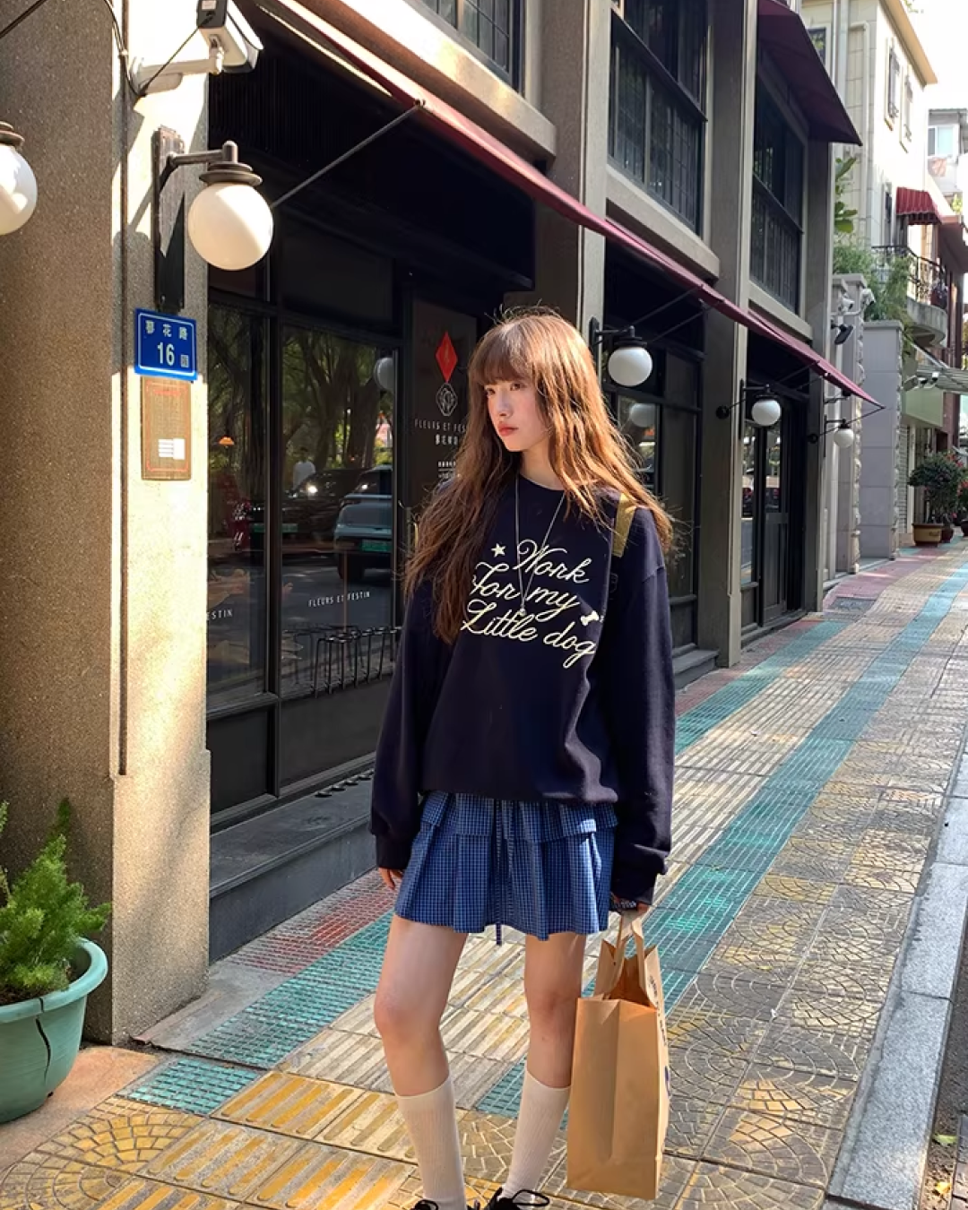 Chest Lettring Print Sweatshirt BU0141