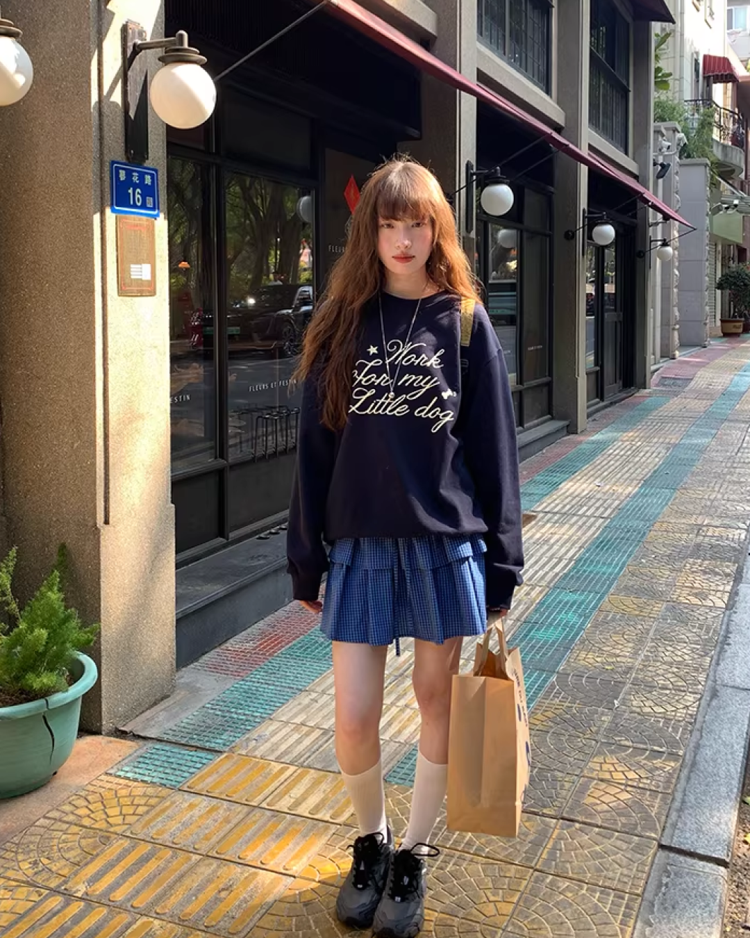 Chest Lettring Print Sweatshirt BU0141