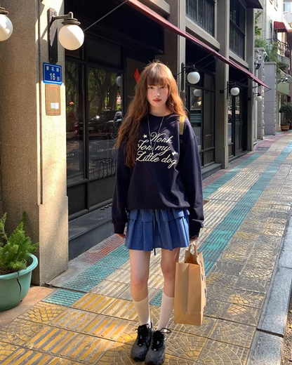 Chest Lettring Print Sweatshirt BU0141