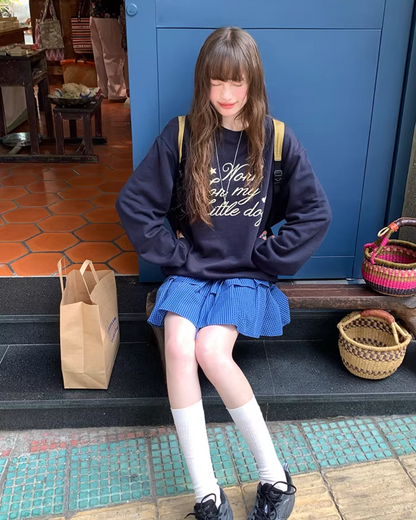 Chest Lettring Print Sweatshirt BU0141