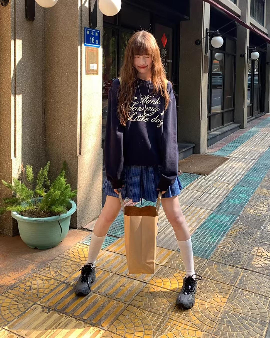 Chest Lettring Print Sweatshirt BU0141