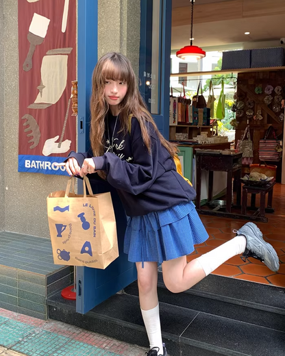 Chest Lettring Print Sweatshirt BU0141