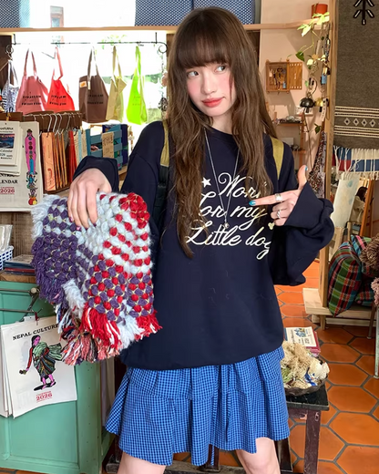 Chest Lettring Print Sweatshirt BU0141