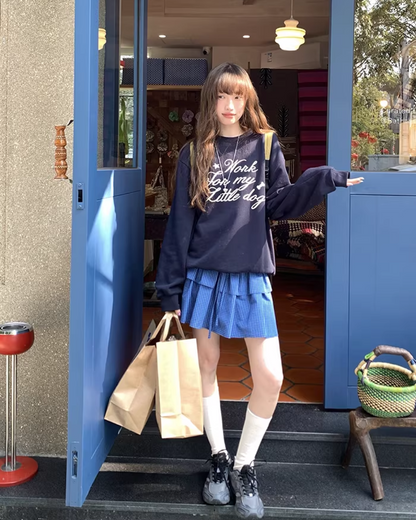 Chest Lettring Print Sweatshirt BU0141