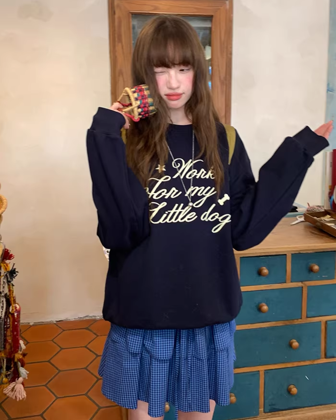 Chest Lettring Print Sweatshirt BU0141