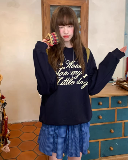 Chest Lettring Print Sweatshirt BU0141