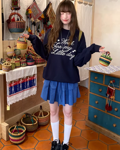 Chest Lettring Print Sweatshirt BU0141