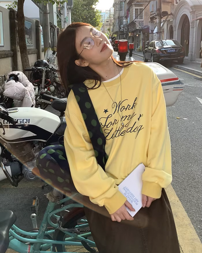 Chest Lettring Print Sweatshirt BU0141